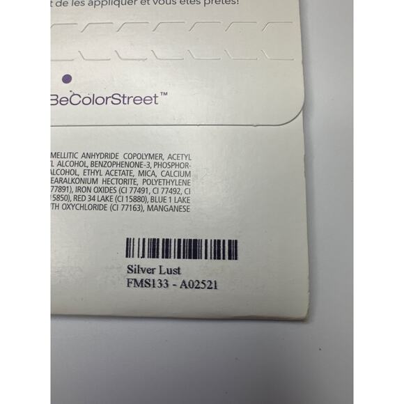 NWT Color Street “Silver Lust” Silver Shimmery Shade Nail Strips - Picture 3 of 4